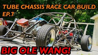 Tube Chassis Race Car Build Pt7 Big Wing Install [upl. by Etyam]