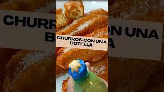 Como hacer Churros con una Botella  Churrera casera gratis Como hacer churros sin churrera shorts [upl. by Adnalue635]