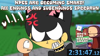 NPCS are becoming smart All Endings and SubEndings Speedrun v111 2314712 READ DESCRIPTION [upl. by Ahsekal475]