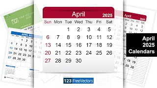 April 2025 Calendar  123FreeVectors [upl. by Tellford]