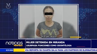 Detienen a mujer por usurpar funciones como odontóloga en Miranda  12 de noviembre de 2024 [upl. by Ezeerb]