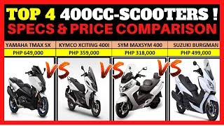 400CC SCOOTERS IN THE PHILIPPINES  PRICE AND SPECS COMPARISON  EXPRESSWAY LEGAL MAXISCOOTERS [upl. by Ronaele]