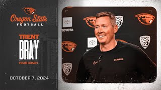 Oregon State Football Press Conference Head Coach Trent Bray 10724 [upl. by Derrick]