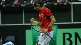 Davis Cup 2012 Highlights David Ferrer v Radek Stepanek  Day 1 [upl. by Notgnirrac]