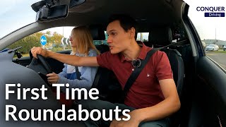 First Time Learning Roundabouts in a Manual Car [upl. by Wheeler495]