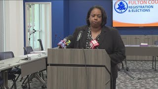 2 polling locations in Fulton County staying open later after noncredible bomb threats [upl. by Adara641]