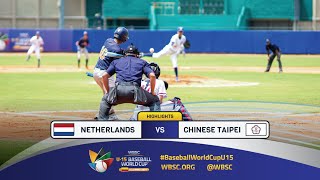 Highlights  Game 2 Netherlands vs Chinese Taipei  2024 WBSC U15 Baseball World Cup [upl. by Aixela]