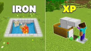 5 EASY Starter Farms in Minecraft Bedrock 121Iron Farm XP Farm [upl. by Kile680]