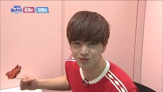 【TVPP】 SungjaeBTOB The reason why he was surprised 성재 치킨 먹다가 놀란 이유 SATI [upl. by Bobina]