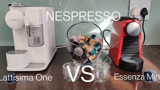 NESPRESSO Lattisima One VS Essenza Mini [upl. by Inafets]