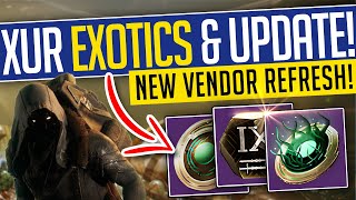 XUR NEW EXOTICS amp CATALYSTS Legendary Weapon amp Armor Inventory  Destiny 2 [upl. by Valenta]