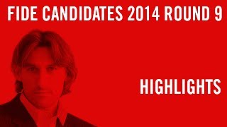 FIDE Candidates 2014 Round 9 Highlights [upl. by Esertal]