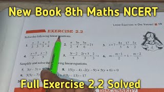 Chapter2 Ex22 Linear Equations in One Variable  Class 8 Maths New Book [upl. by Kentigera]