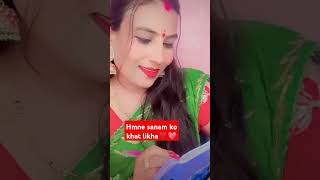 Hmne sanam ko khat likha💖❤😘 trending sanam khat loveletter youtube youtuber subscribe viral [upl. by Nnyliram]