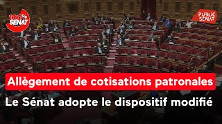 Allègements de cotisations patronales  le Sénat adopte le dispositif modifié [upl. by Bremen]