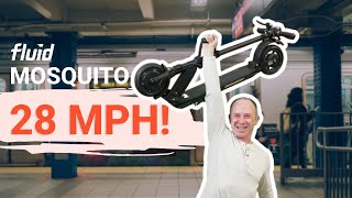 NEW Ultraportable Scooter Goes 28 mph  Fluid Mosquito Review [upl. by Conall]