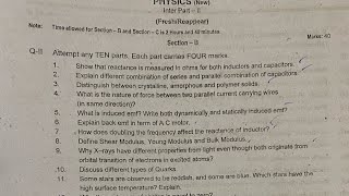 Physics Class 12 Past Papers Kpk Boards  12th Class Physics Past Papers Kpk [upl. by Ketchum]