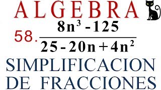 Simplificación de fracciones con término polinomiales Baldor 11957 y 58 [upl. by Uaeb]