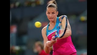 Karolina Pliskova  2018 Mutua Madrid Open Second Round  Shot of the Day [upl. by Allimrac26]