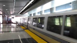 BART SFO Airport Station Weekend Service Trains Arriving [upl. by Etnohc873]