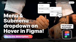 How to create a submenu ✨hover✨ dropdown prototype in Figma file in description👇 [upl. by Philpot]