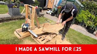 £25 DIY Sawmill  chainsaw Mill  How To Make Your Own Slabs And Make More Money DIY [upl. by Wandy]