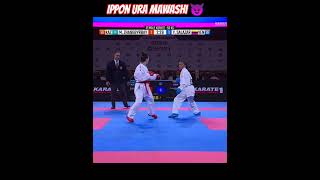 Amazing Ippon Ura Mawashi Geri 😈 shorts karate karategirl wkf ippon martialarts ziyagha [upl. by Vannie]