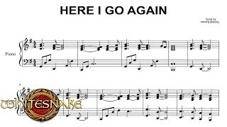 Whitesnake  Here I go again piano sheet music [upl. by Julian]