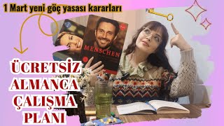 ÜCRETSİZ ALMANCA ÇALIŞMA PLANI  1MART2024 YENİ GÖÇ YASASI KARARLARI Almanca sözlük uygulama kitap [upl. by Nosmas]