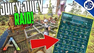 FINALLY A RAID JUICY JUICY 5 man Ragnarok PvP  Ark Survival Evolved [upl. by Duyne217]