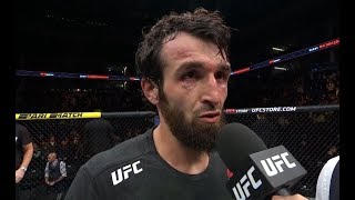 UFC Moscow Zabit Magomedsharipov Octagon Interview [upl. by Olinad]