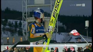 Gregor Schlierenzauer Lillehammer 2009 1505m  Fall ORF AMAZING JUMP [upl. by Nalat]