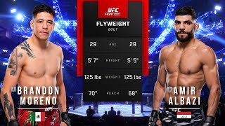 BRANDON MORENO VS AMIR ALBAZI FULL FIGHT UFC EDMONTON [upl. by Eniamurt]