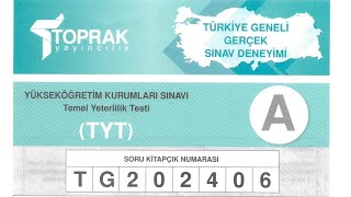 2024 TÜRKİYE GENELİ TOPRAK TYT ÇÖZÜMLERİ PDF [upl. by Lyred21]