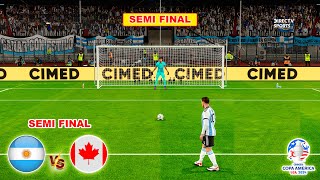 Argentina Vs Canada  Semi Final Copa America 2024  Penalty Shootout  Realistic PES Gameplay [upl. by Ainaled]