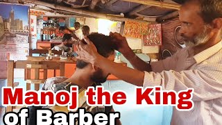 Manoj Master Hair cracking head massage  Best head massage by indianbarber [upl. by Ak845]