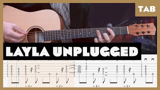 Eric Clapton  Layla Unplugged Acoustic  Guitar Tab  Lesson  Cover  Tutorial  Donner [upl. by Picker]