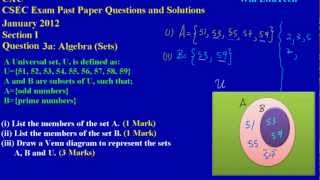 CSEC CXC Maths Past Paper 2 Question 3a Jan 2012 Exam Solutions Answers by Will EduTech [upl. by Martel851]