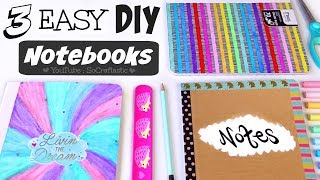 3 DIY NOTEBOOK IDEAS for BackToSchool  School Supplies  How To [upl. by Lokcin]