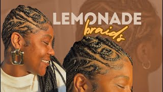 📍TRENDY BRAID STYLES  Do it yourself LEMONADE BRAIDS [upl. by Inilam]