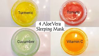 4 Overnight AloeVera Mask for Clear amp Glowing Skin Turmeric Tomato Cucumber amp Vitamin C Face Mask [upl. by Aurita350]