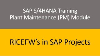 Video 36  SAP S4 HANA Plant Maintenance PM Training  RICEFWs in SAP Projects [upl. by Esiuolyram]