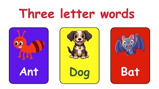 Three letter words  Preschool learning  3 letter words [upl. by Burack]