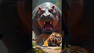 Hippo vs Tiger😱😱tiger vs Bulldog🤯🤯shorts youtubeshorts trendingshorts viralshorts [upl. by Talich]