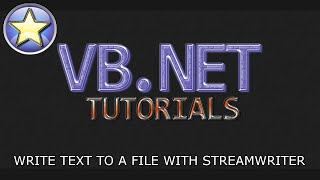 VBNET Tutorial For Beginners  Writing to a File with StreamWriter Visual Basic NET [upl. by Lemuelah]