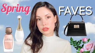 SPRING FAVORITES  Most worn perfumes skincare handbags shoes [upl. by Catt16]