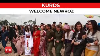 Kurdish New Year  Syrian Kurds celebrate Newroz with song and dance [upl. by Swithbert974]