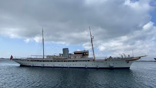 Nahlin  9922m classic yacht docking in Gibraltar [upl. by Linus]