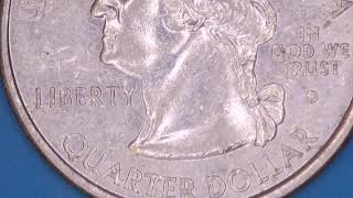 ¼ Dollar quotWashington Quarterquot Kentucky United States Commemorative coin under the microscope [upl. by Annoved]