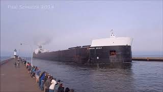 The quottidequot is running hard into the Duluth Harbor as the American Spirit arrives [upl. by Nerland]